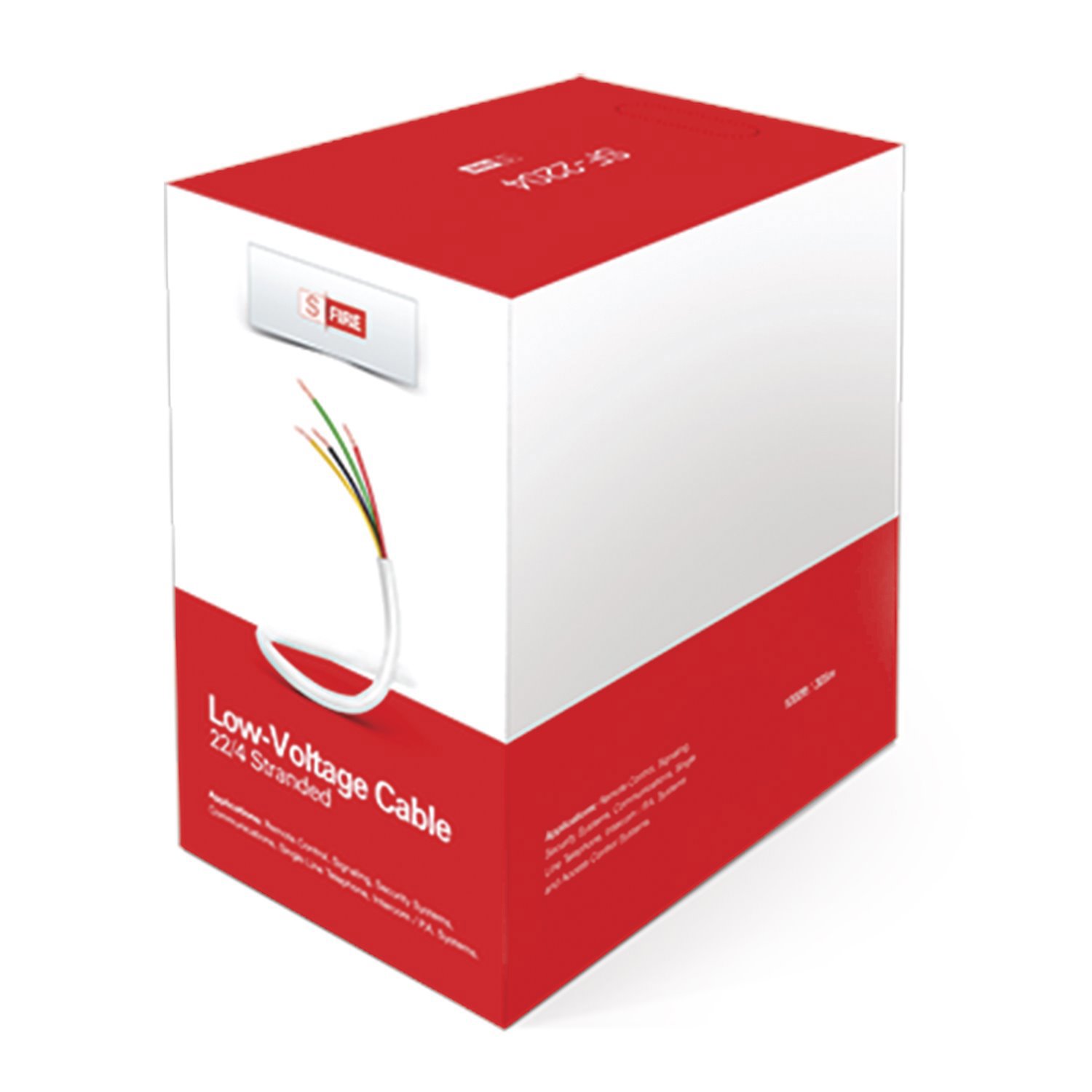 Sfire Reel Of 500 FT / 4 Conductor Awg 22 / White Color For Alarms Systems And Automation, 100% Copper