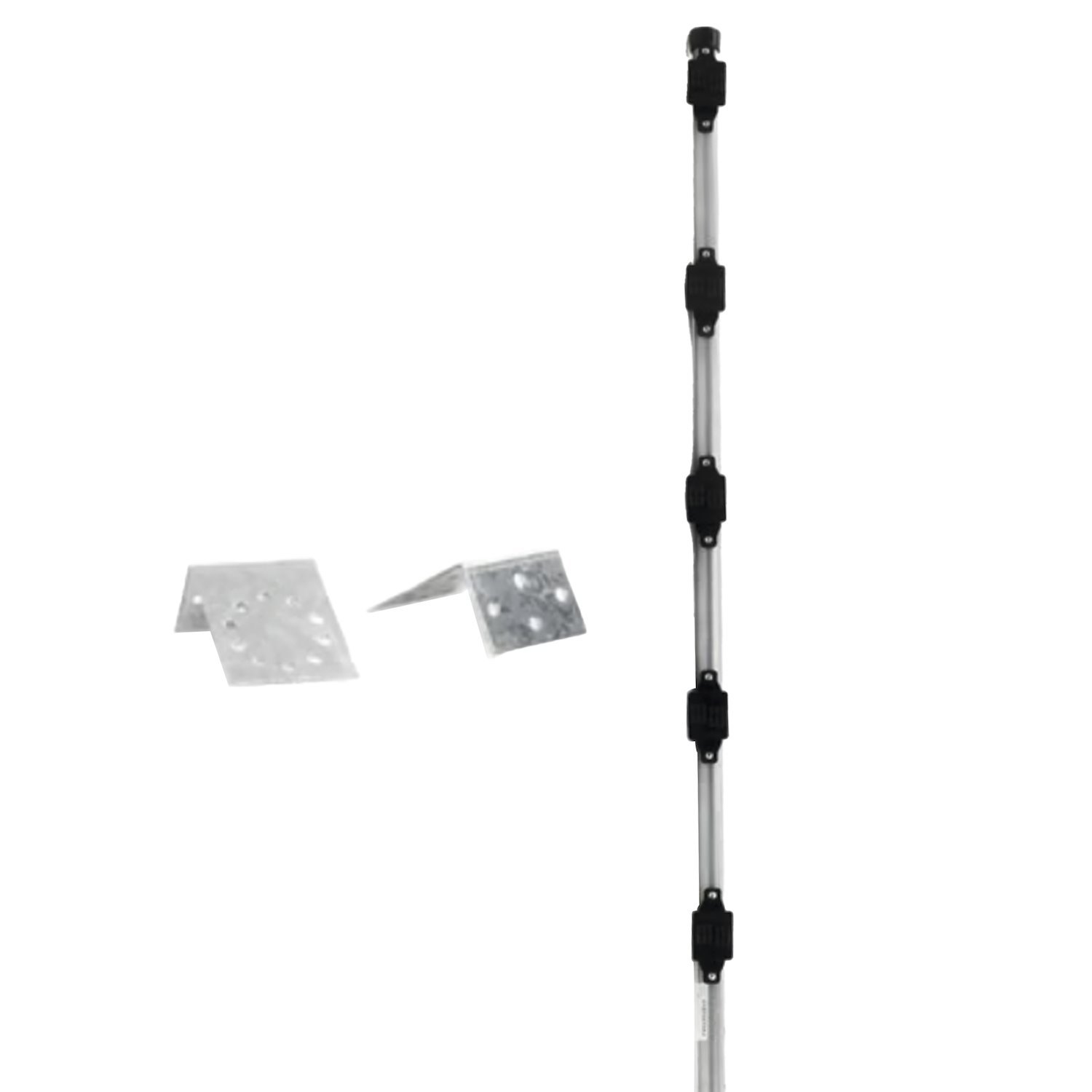 Epcom Industrial 1 M Pole Height For Electric Fences / Includes Multi-Position Base, 100% Galvanized Steel With 5 Step Insulators