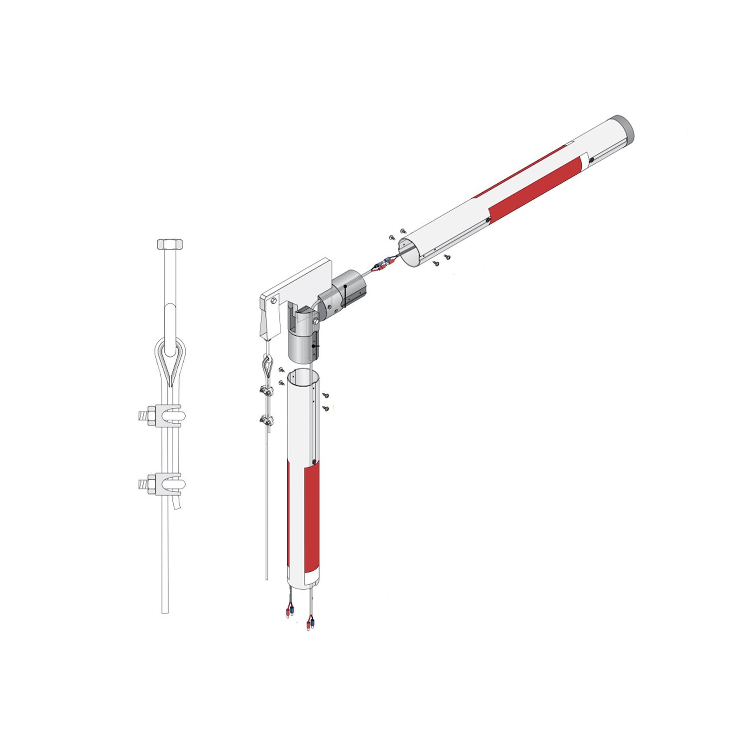 DKS Doorking Alum Arm & Fold Bracket Ass'y Lighted(1601-600)