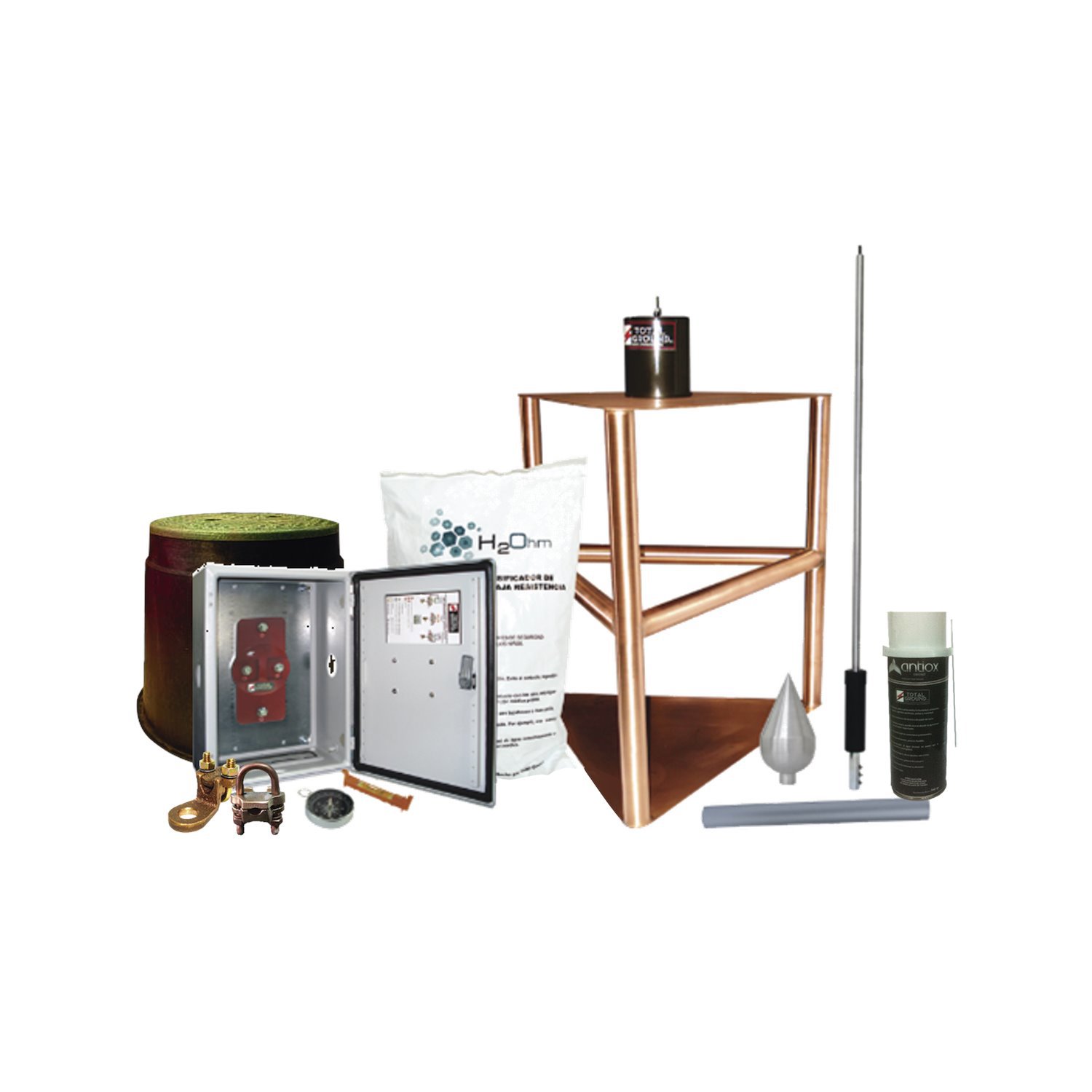 Total Ground Master Kit For Lightning Rod, 200M Diameter Protection, Installation Accessories.