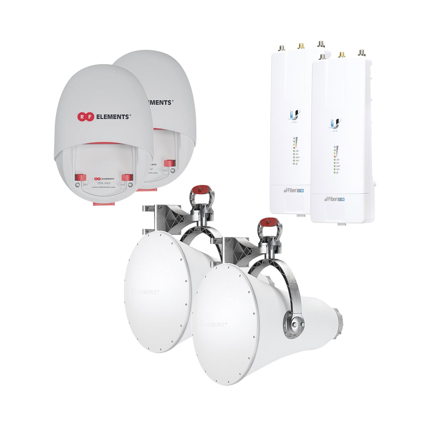 Syscom Complete Link For Backhaul In 5 GHz Up To 1 GBPS With Radios Af5xhd BY Ubiquiti And Ultra Horn, Ultra Noise Rejection For Long, Lossless Links