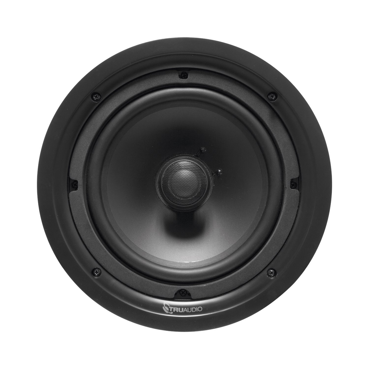 Truaudio Phantom Series 2-Way In-Ceiling Speaker, 8 In Injected Poly Woofer, 1In Silk Dome Swivel Tweeter, 5-120 Watts, 8 Ohms