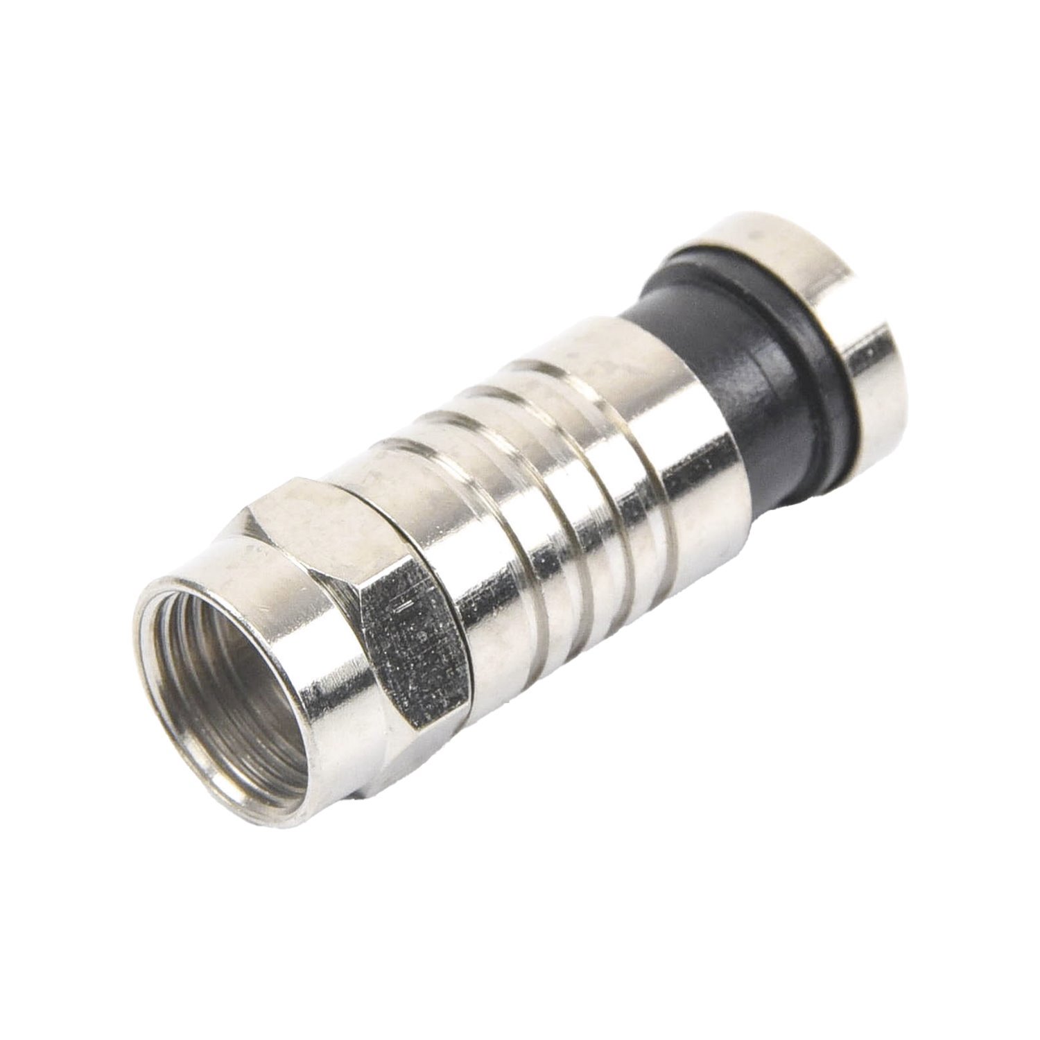 Epcom Titanium Compression F Male Connector To Crimp On RG-59 Cables, Bronze Body On Nickel Plated.