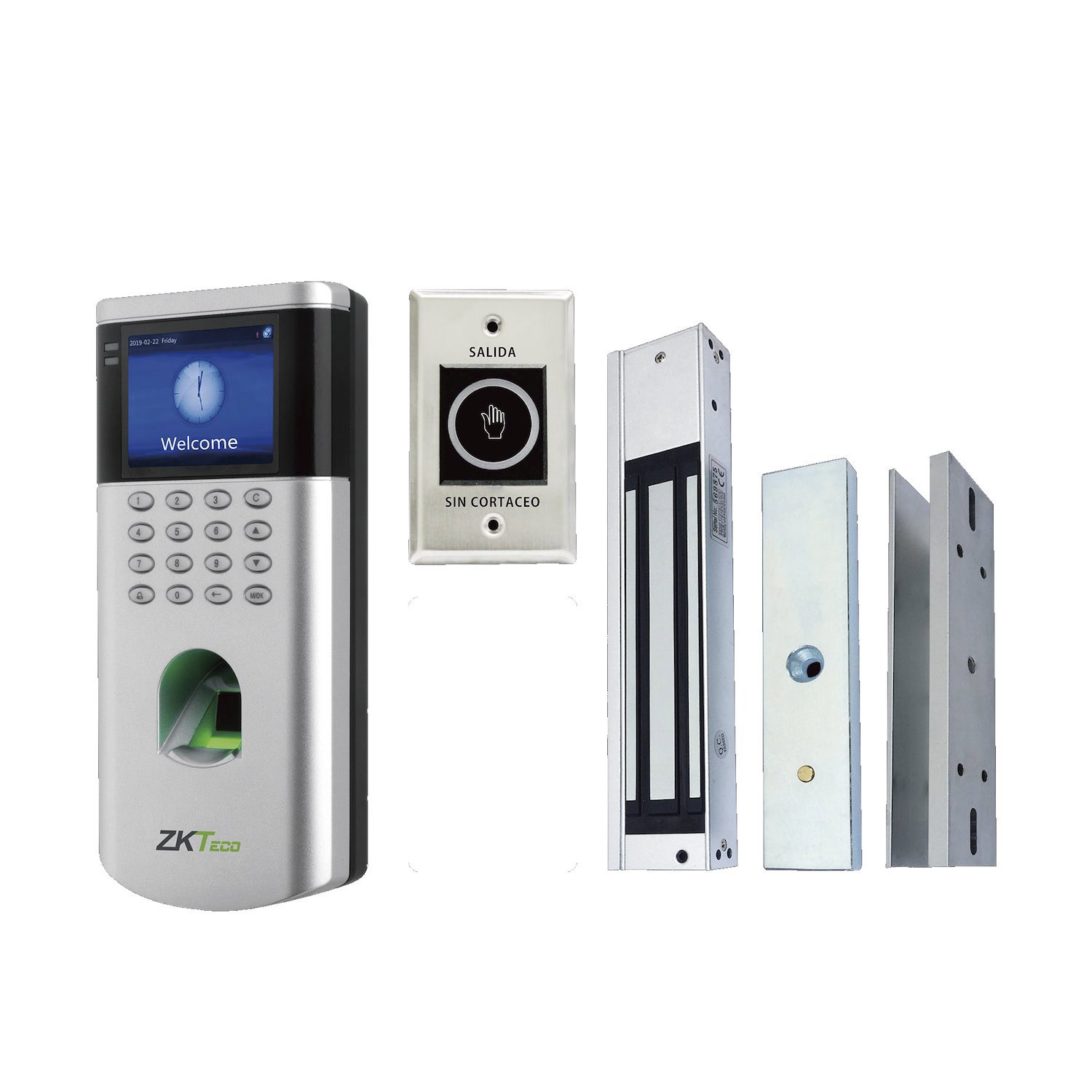 Zkteco Access Control Kit LF10 / Push / Compatible With ZKBioCVAccess / 1,500 Users / Mag Lock / Exit Button / Prox Cards