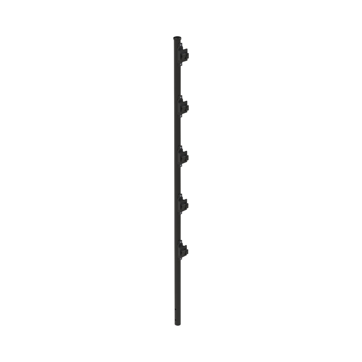 Epcom Industrial 3.9 FT Pole For Electrified Fence, Galvanized Pole 18 Gauge Of 1" Diameter With 5 Insulators. Color: Black.