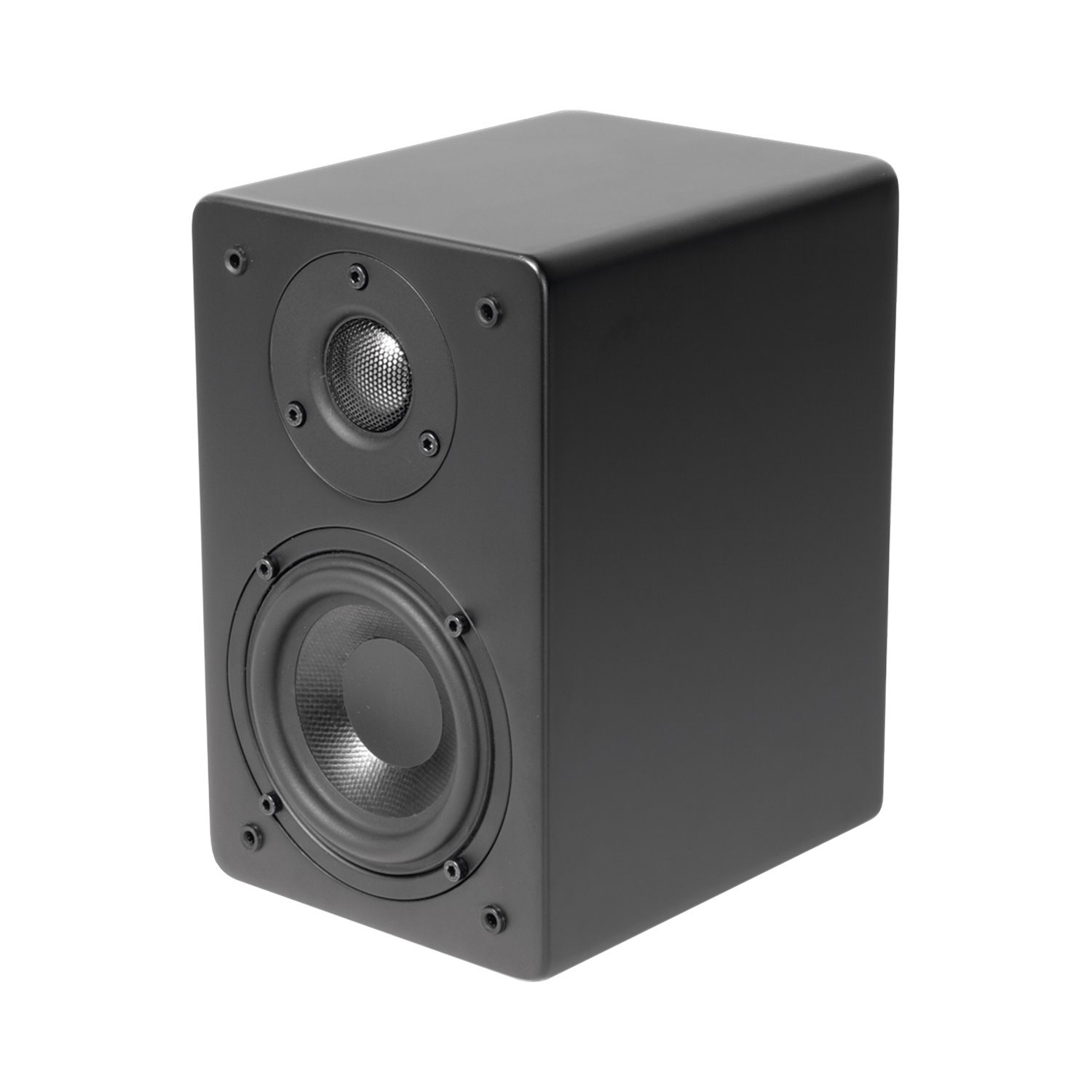 Truaudio Book Shelf, 4In Glass Fiber Woofer, 1In Aluminum Tweeter, Rear Ported, Black Matte Finish, 5-40 Watts, 8Ohms