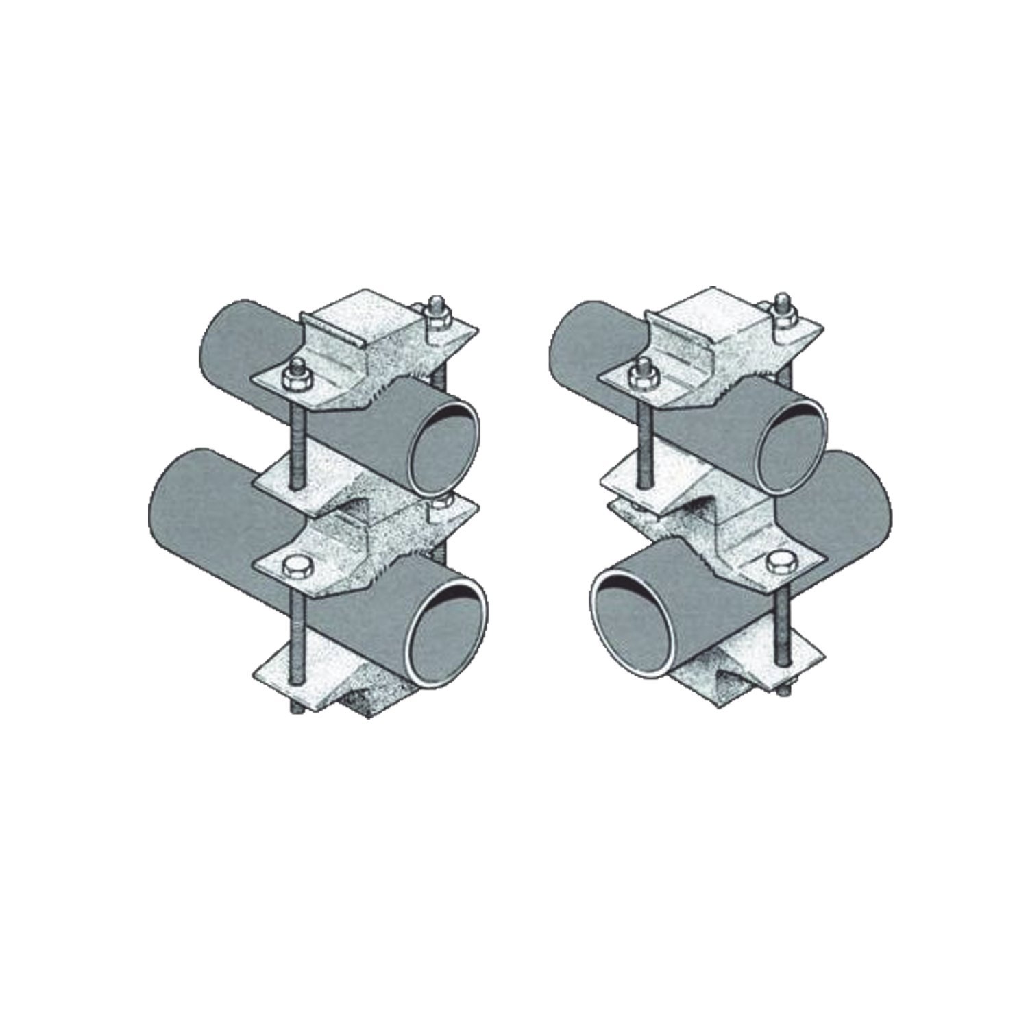 Sinclair Aluminum Set Of Single Dual Clamp For 1.5" To 2.88" Diameter Pipes (Req. 2 BY Antenna)