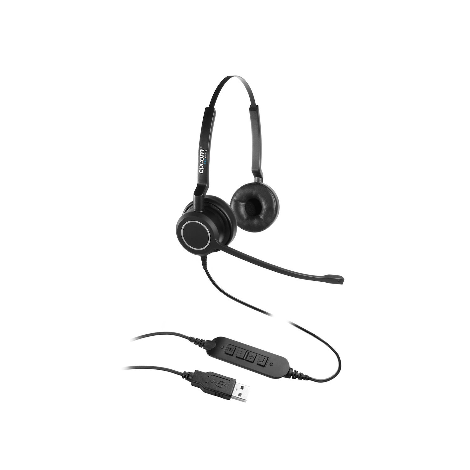 Epcom Proaudio ProA Duo Headset, HD Audio, Noise Cancelling Microphone, Usb Connection