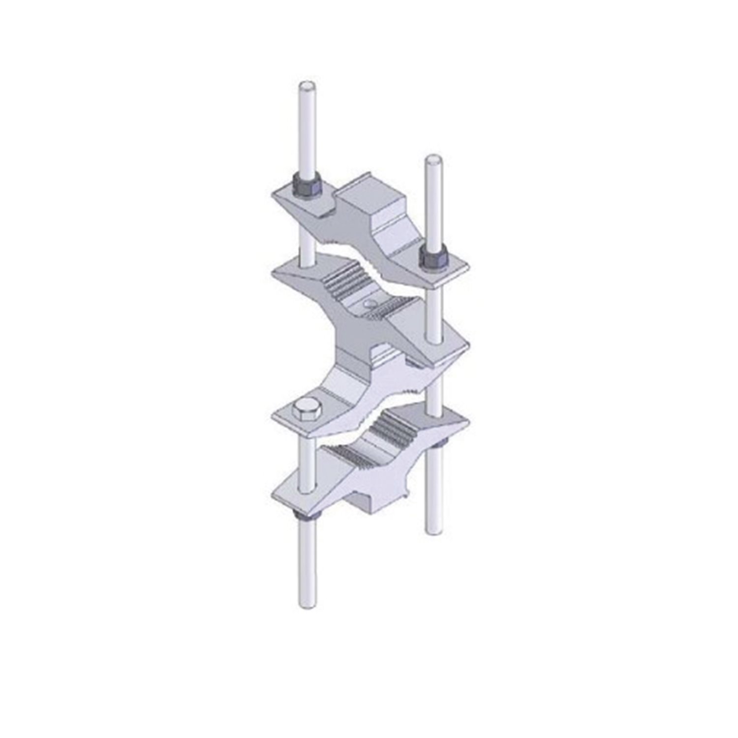 Sinclair Aluminum Set Of Single Dual Clamp For 2.88 To 4.5" Diameter Pipes (Req. 2 BY Antenna)