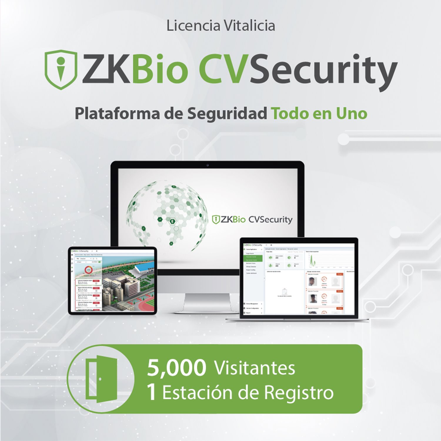 Zkteco ZKBio CVsecurity License For Visitor Management Activates 5000 Visitors Per Month And 1 PC