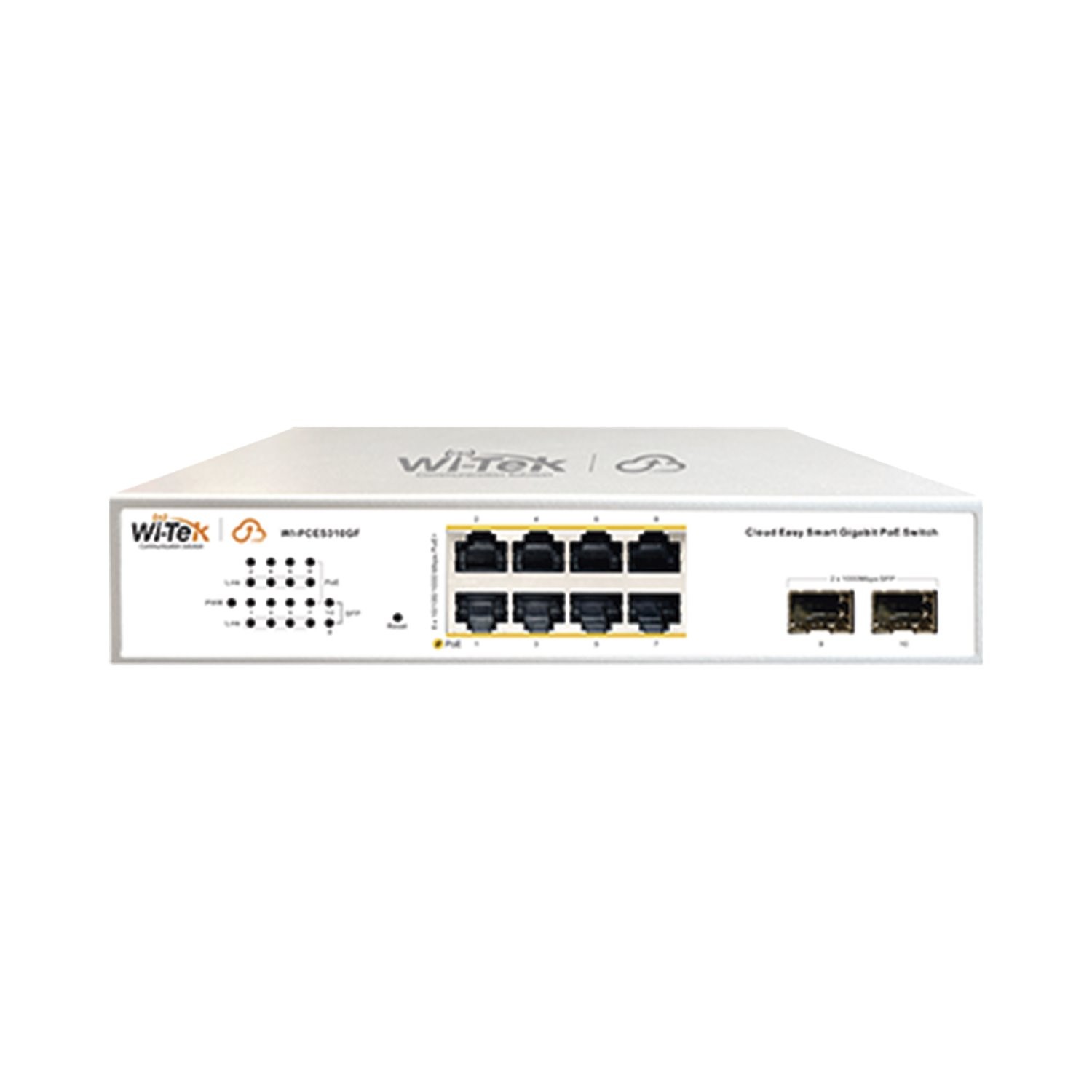 Wi-Tek 8-Port Smart PoE Switch With 8 PoE+ And 2 SFP Ports, Cloud-Managed, With Automatic Loop Prevention And Real-Time Alerts