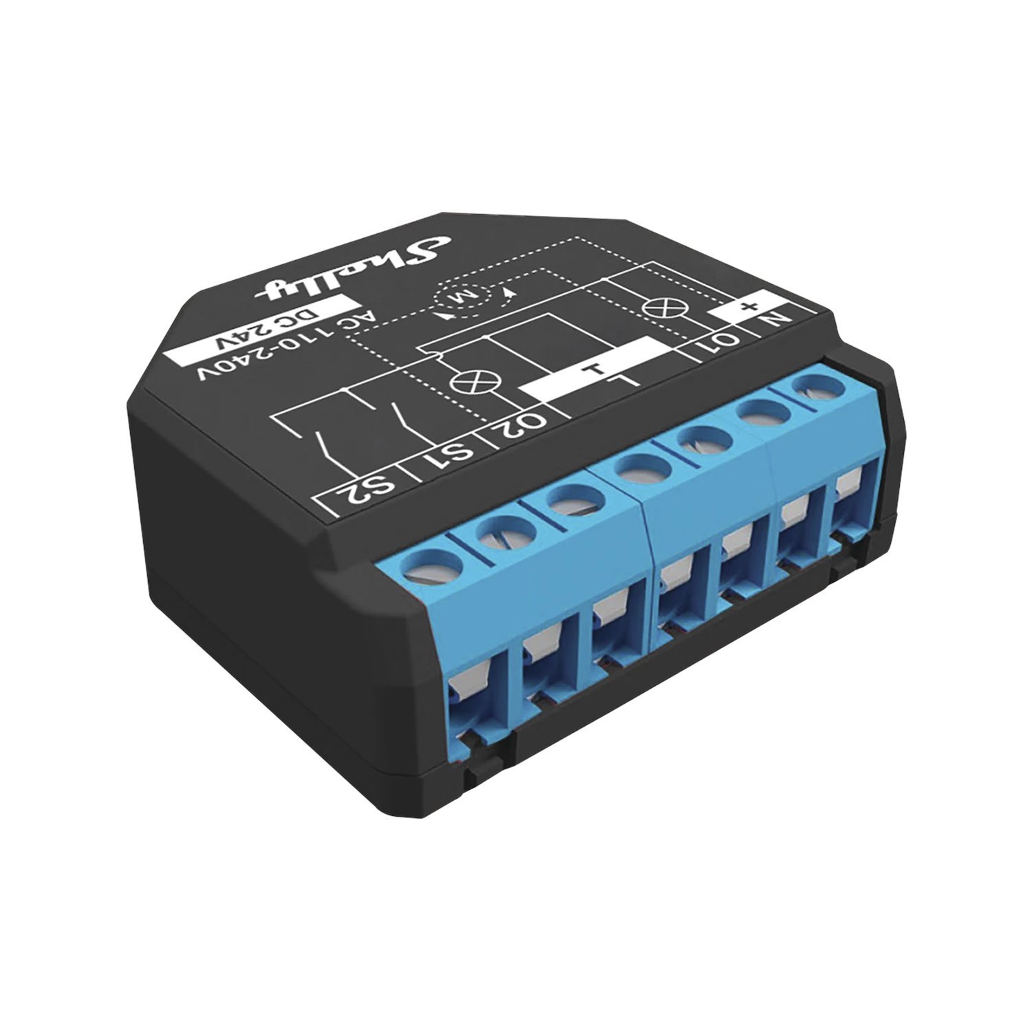 Shelly Wi-Fi-operated Smart Switch, 2 Channels 16A Total Current (18A Peak)