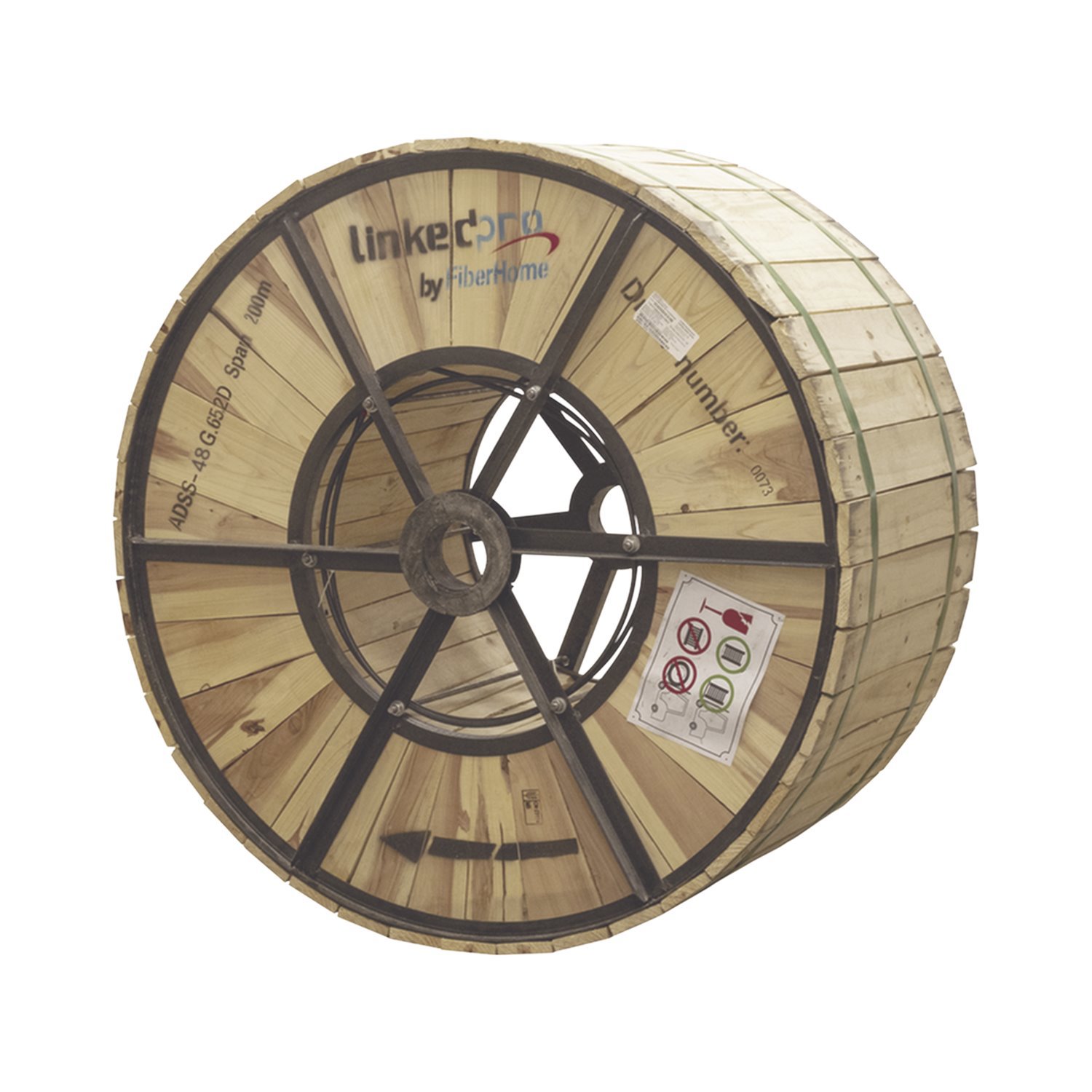 Linkedpro 13,000 FT / 4 KM Adss Aerial Fiber Optic Cable Drum Â€” G.652D Single-Mode, 48 Fibers, Outdoor Black Jacket, 656 FT (200 M) Span Rating