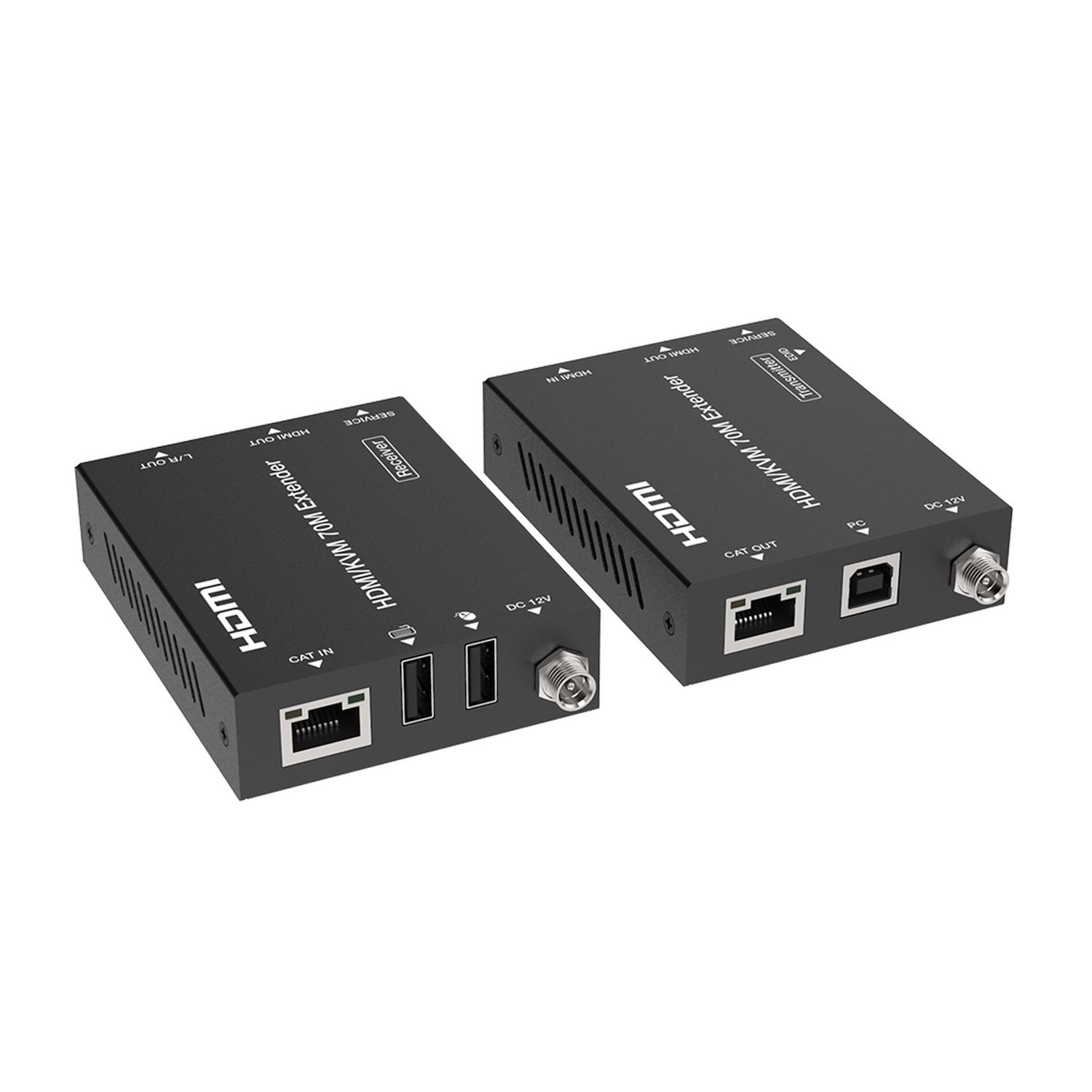 Epcom Proaudio Hdmi KVM Extender Kit | 230FT | 4K2K@60Hz | 4:4:4 | Hdmi 2.0B & HDCP 2.2 | 3.5MM Audio Out | Supports PoC | Supports Usb 1.1