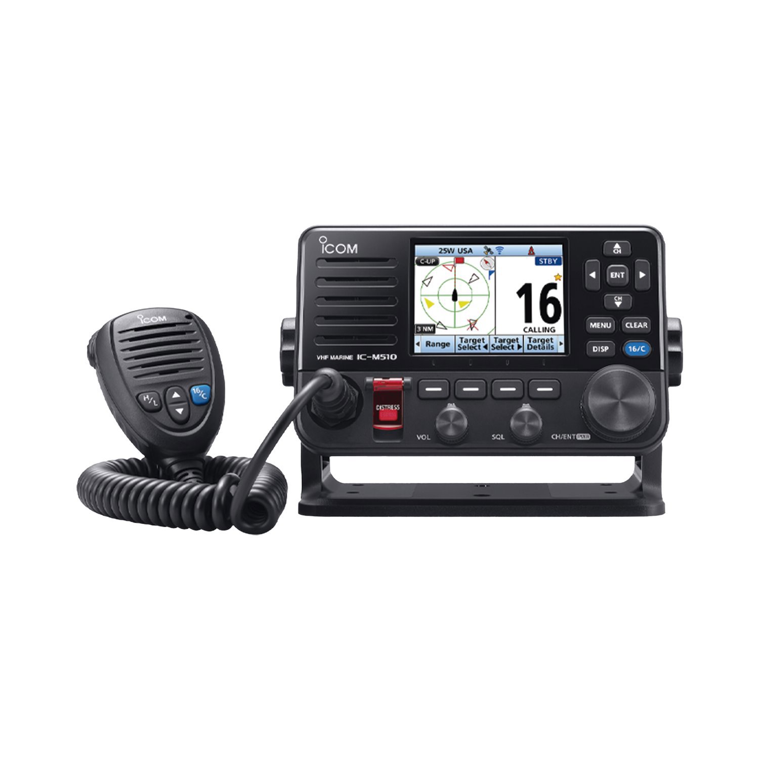 Icom VHF Marine Radio Class D, With Remote Control Through Wlan Function, Color Display Of 3.5" Whit Nmea 2000