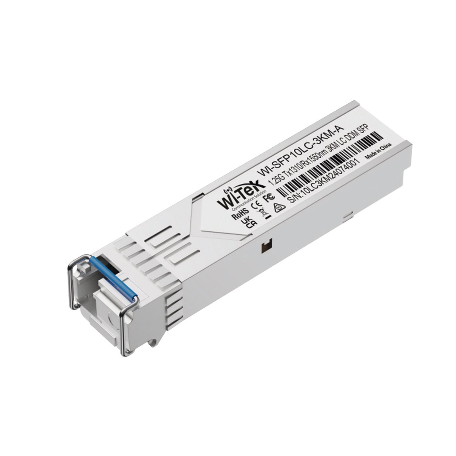Wi-Tek Single-Mode SFP LC Transceiver, 1.25Gbps, 20Km, Simplex LC - Wavelength: 1310NM/1550NM