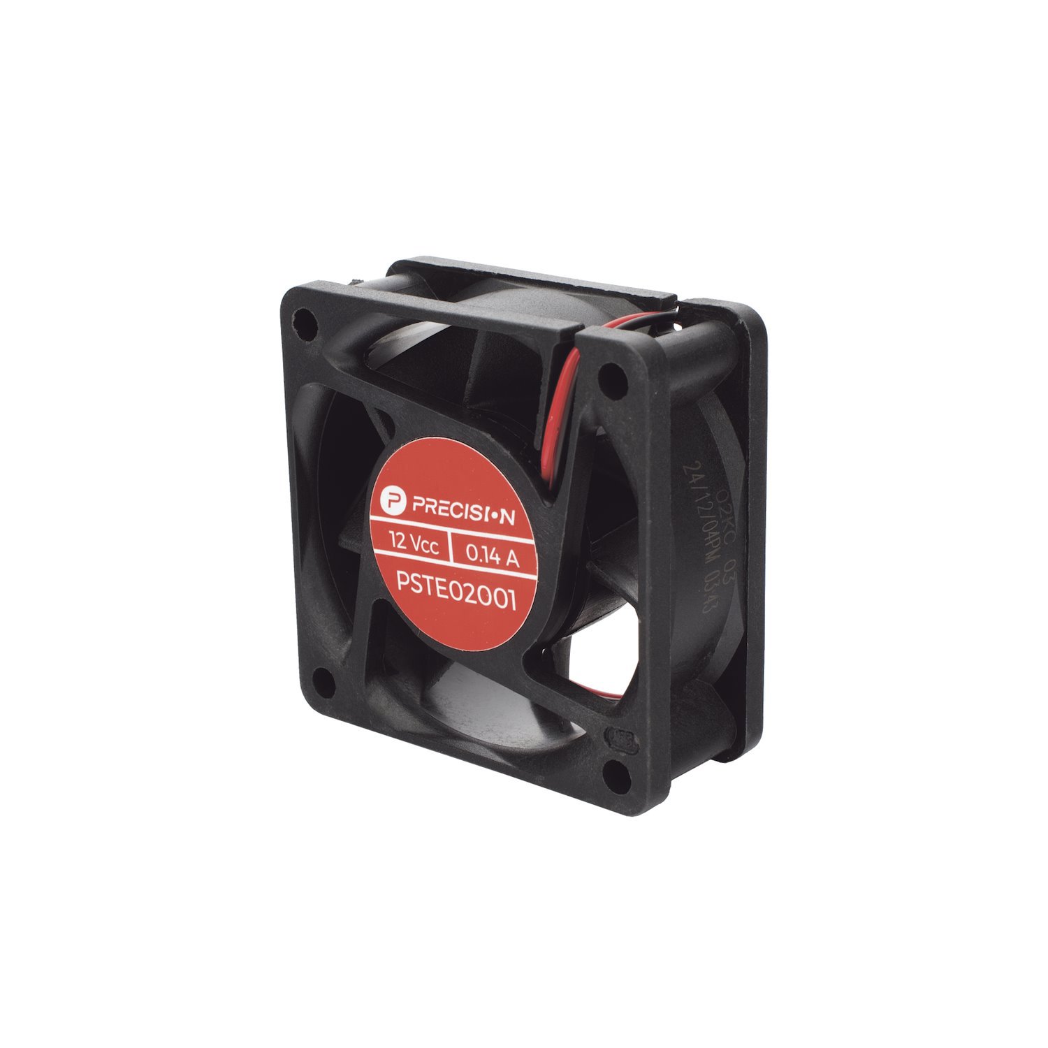 Precision 12 VCC, Squared Axial Tube Anti-Condensation Fan, 60X60X25 MM, 4390 RPM, 1.8 W, 0.15 A, 25.0 CFM, 2 Wire Leads, Sealed Sleeve.