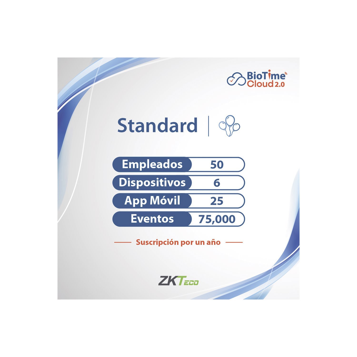 Zkteco Biotime Cloud 2.0 Standard License / 50 Users / 6 Devices