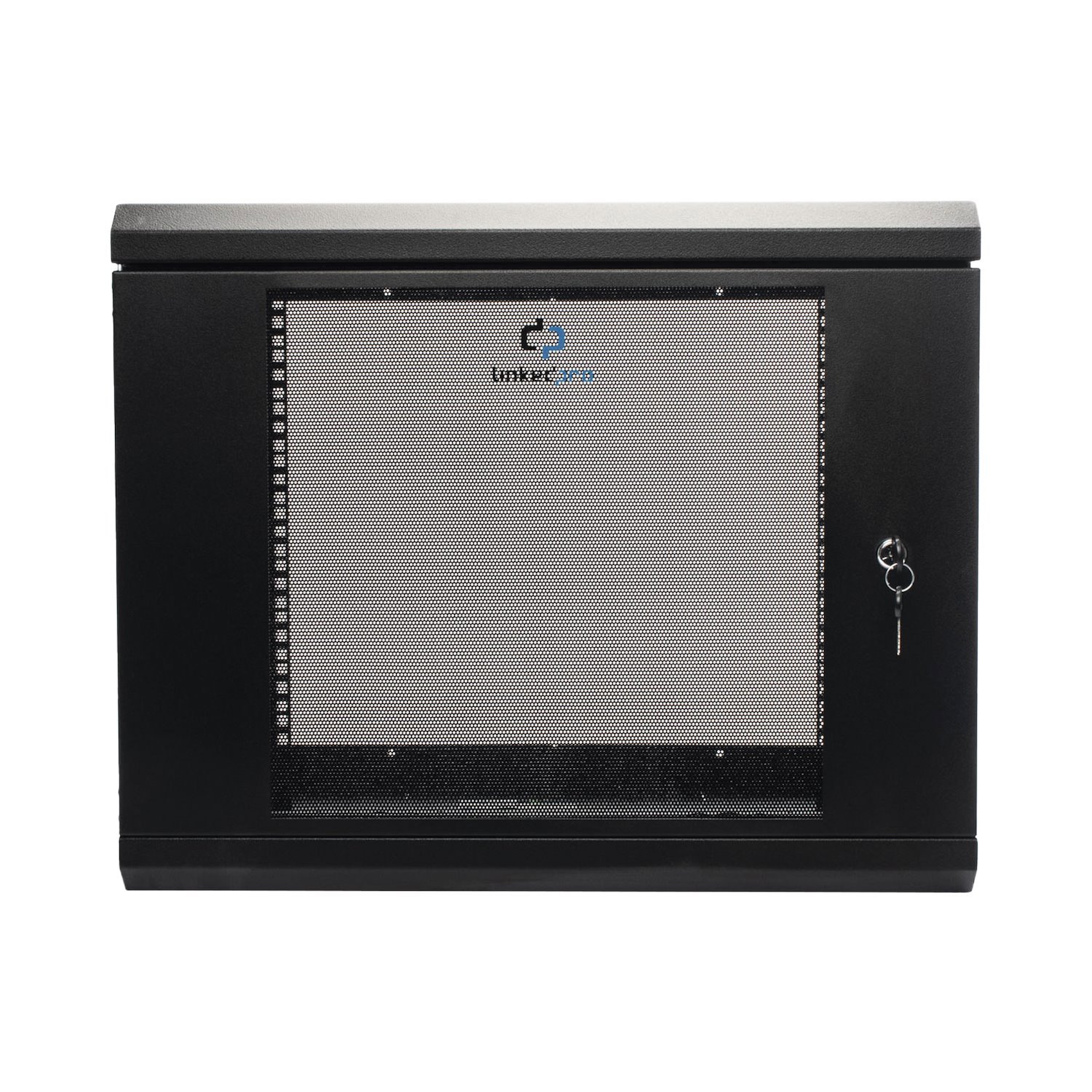 Linkedpro 9U Wall Cabinet With Tempered Glass Door, 455 MM Depth, 19" Rack, Reinforced Black Steel.