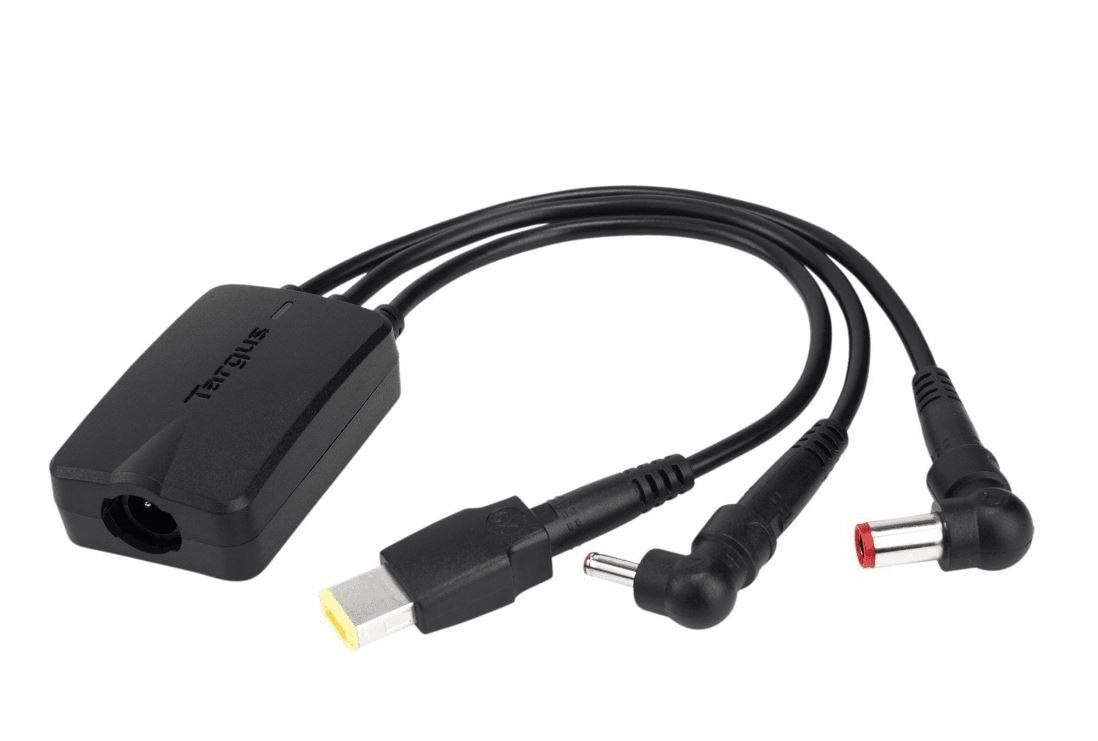 Targus 3-Way Active DC Charging Cable 3 Pin - Accommodates Up To 3 Different Power Tips/SecureFix Clips For Semi-Permanent (LS)