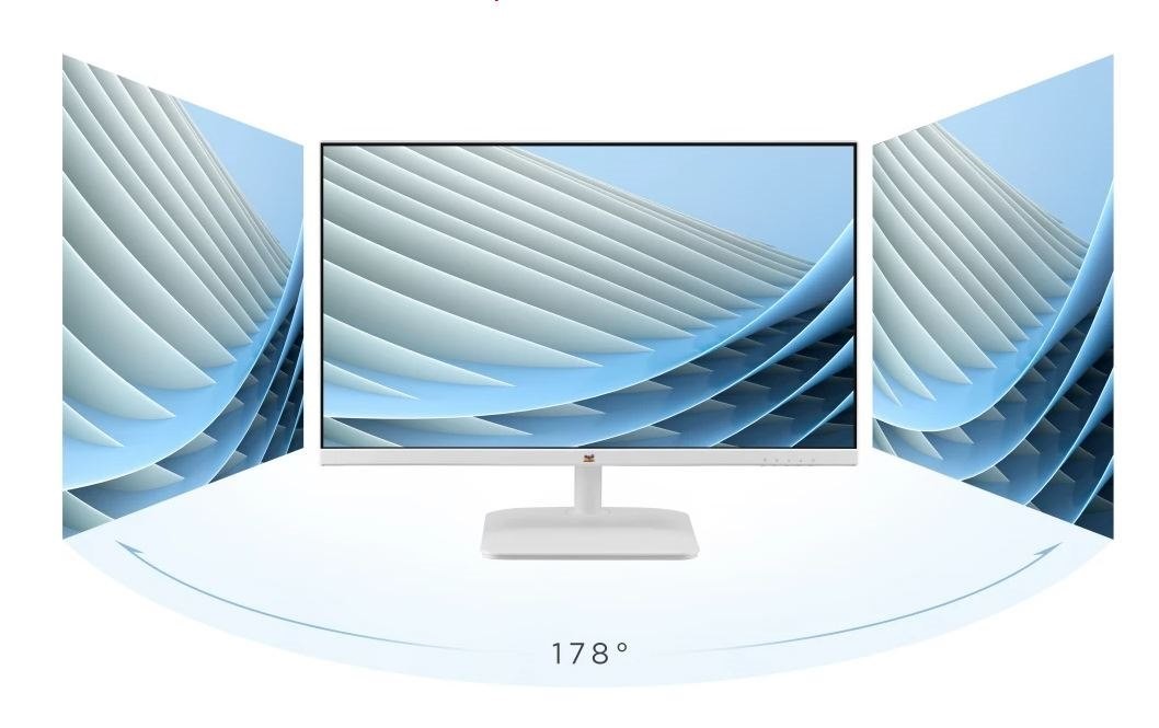 ViewSonic 24' White Office Ultra Thin FHD Ips, 100Hz, 1MS MPRT, 178°/178°, Hdmi, Vga, Borderless 3‑Side Design, Low Blue Light, Flicker‑Free, 3Yarw