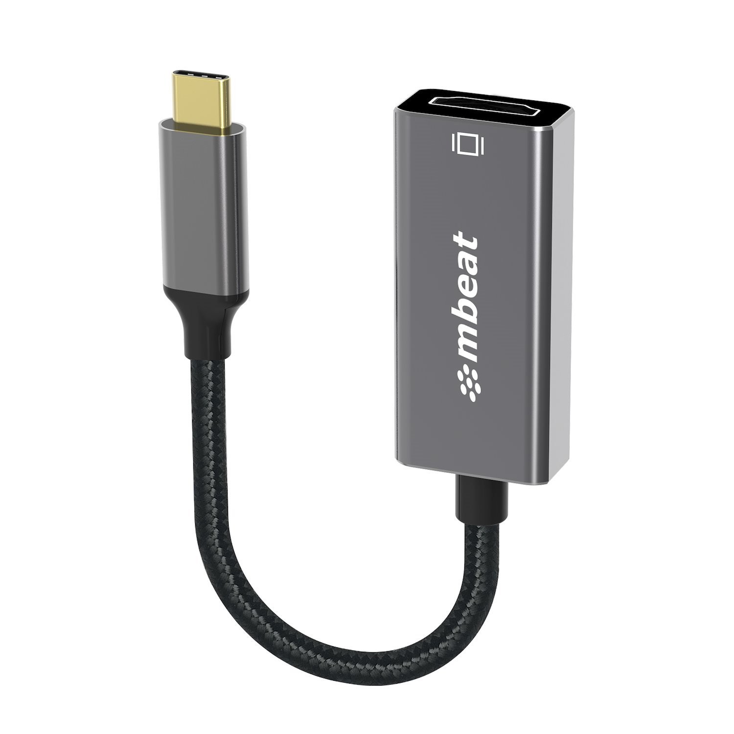 Mbeat® Elite Usb-C To Hdmi Adapter - Converts Usb-C To Hdmi Female Port, Supports 4K@60Hz (3840×2160), Gold Plated, Aluminium, Nylon Braided Cable