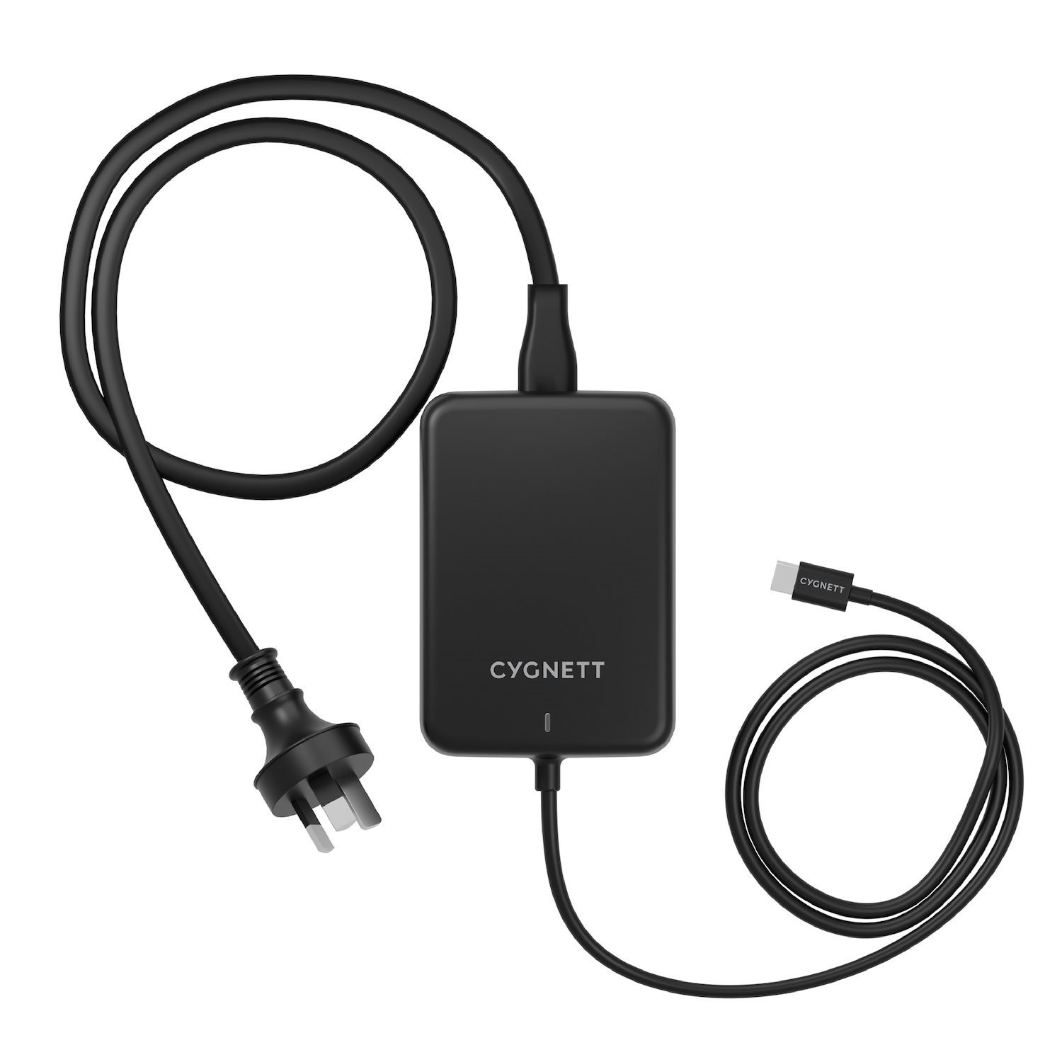 Cygnett LS Cygnett PowerMaxx 140W Usb-C GaN Laptop Charger - Black (CY4531PDWCH) Integrated 1M Usb-C Cable,Fast Charging,Travel-Ready,2 Years Warranty