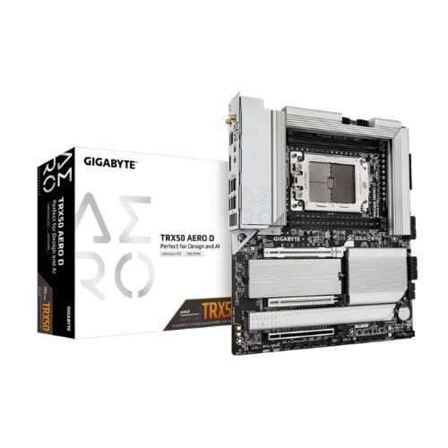 Gigabyte (LS) Gigabyte TRX50 Aero D Amd Ryzen Motherboard 4X DDR5~256GB,2x PCIe X16 Slots, 4X M.2, 8X Sata 6Gb/s Connectors, 11X Usb 3.2, 4X Usb2.0, 2X