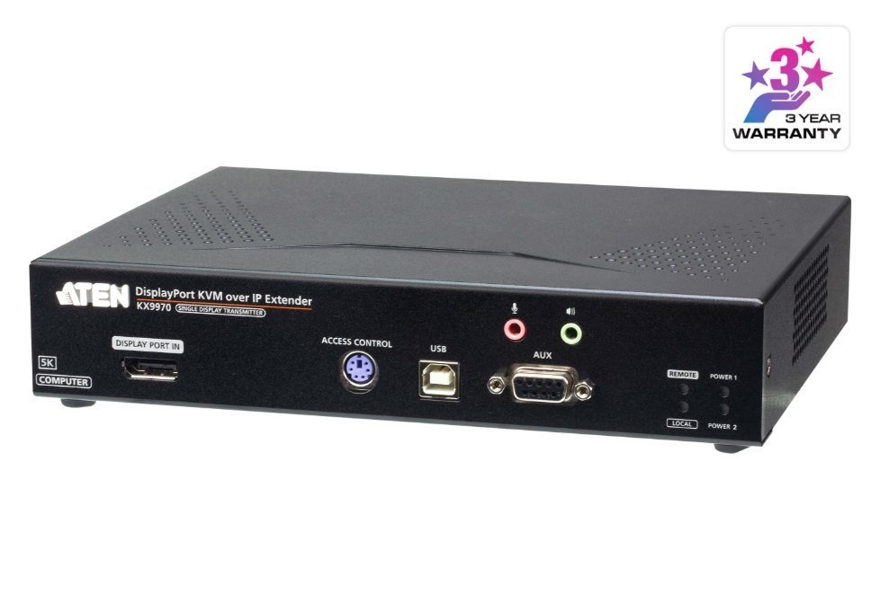 Aten 5K DisplayPort KVM Over Ip Transmitter With Boundless Switching And Support For Video Walls