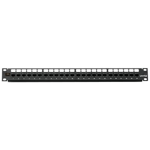 Leviton - Cat 6 Flat Quickport Patch Panel Kit 24 Port 1U