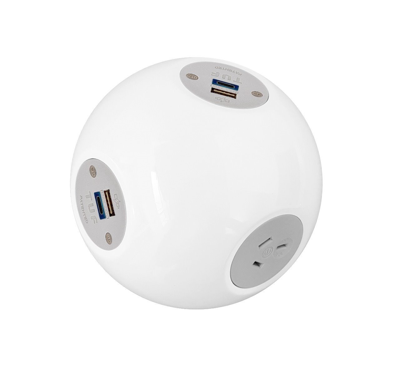 Oe Elsafe: Pluto 1 X Gpo / 2 X 5A Tuf With 2000MM Lead With 10A Three Pin Plug - White/Silver