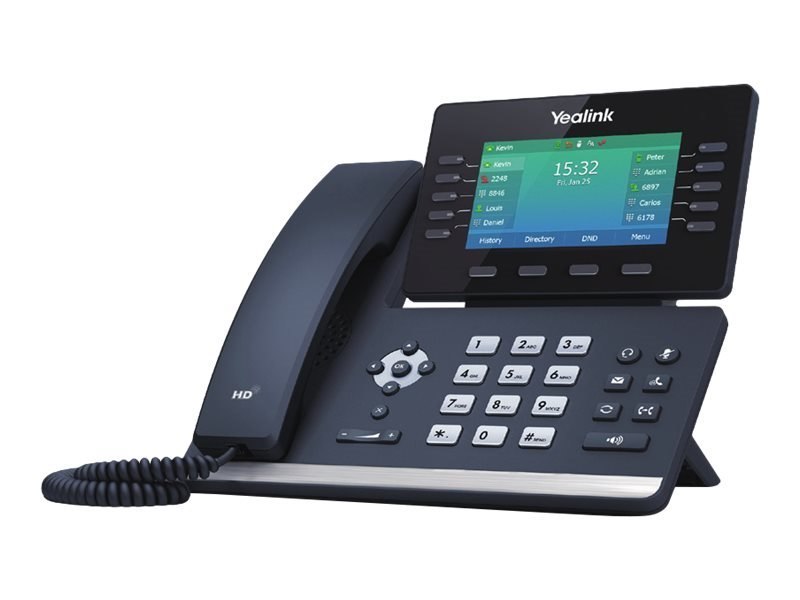 Yealink T54W VoIP Sip Telephone, Wi-Fi 802.11Ac, 2 X Gigabit Ethernet, 10 X Line Keys, P