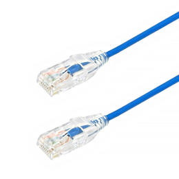 Cable Cat-6 RJ45 RJ45 1' Bleu ultra mince