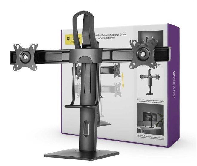 Nu-Tone Intekview Freestanding Double Monitor Stand Easy Adjustment