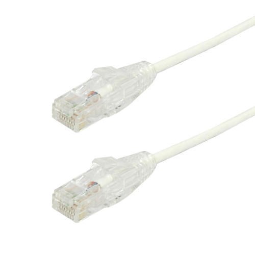 Cable Cat-6 RJ45 RJ45 1' Blanc ultra mince