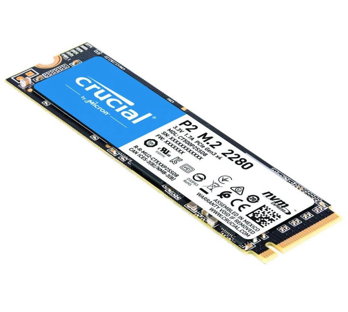 Micron Crucial P2 500GB 3D Nand NVMe PCIe M.2 SSD, 2300R/940W(seq)MB/s,[CT500P2SSD8] 5YR WTY