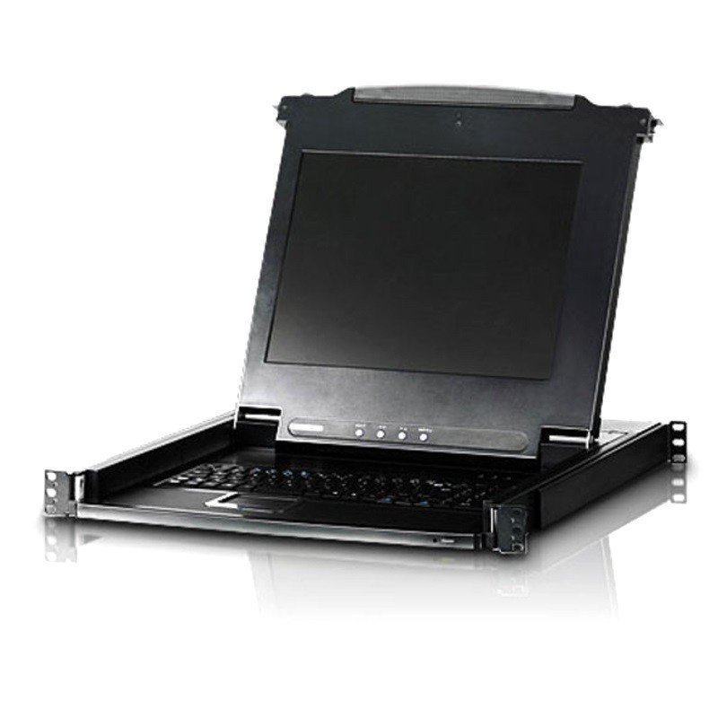 Aten Rackmount Single Rail LCD Console Vga Ps/2-Usb W/ 19' LCD Display, 1X Custom KVM Cable Included, 1280X1024@75HZ Display, Led Illumination