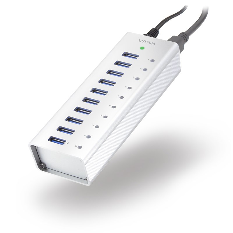 Alogic 10 Port Usb Hub With Usb Charging -Includes Power Adapter - Prime Series