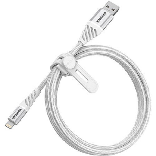 OtterBox Lightning To Usb-A 2 Meter Cable - Premium Cloud White - Rugged, Tough, Bend/Flex-Tested, MFi, 3 Amps Capacity, 480 MBPS Data Rate