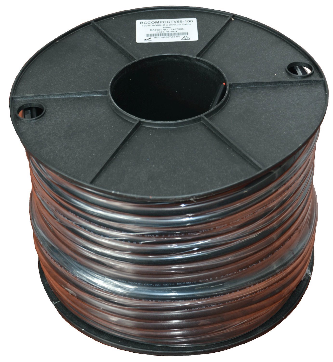 Radum Composite RG 59 B/U & 2 X 24/0.20MM Cable | 250M Black