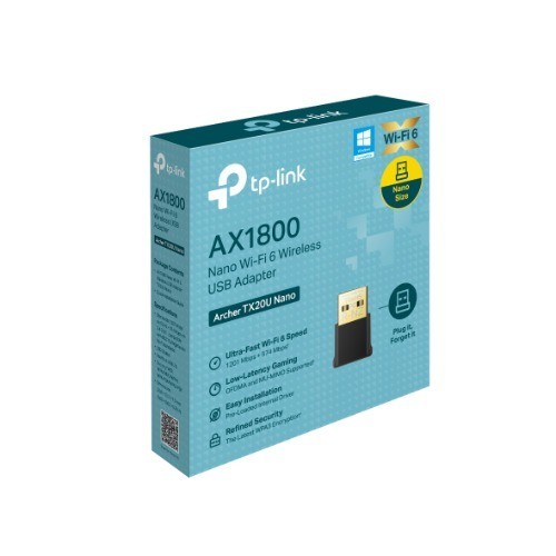 TP-Link Archer TX20U Nano AX1800 IEEE 802.11 a/b/g/n/ac/ax Dual Band Wi-Fi Adapter for Desktop Computer