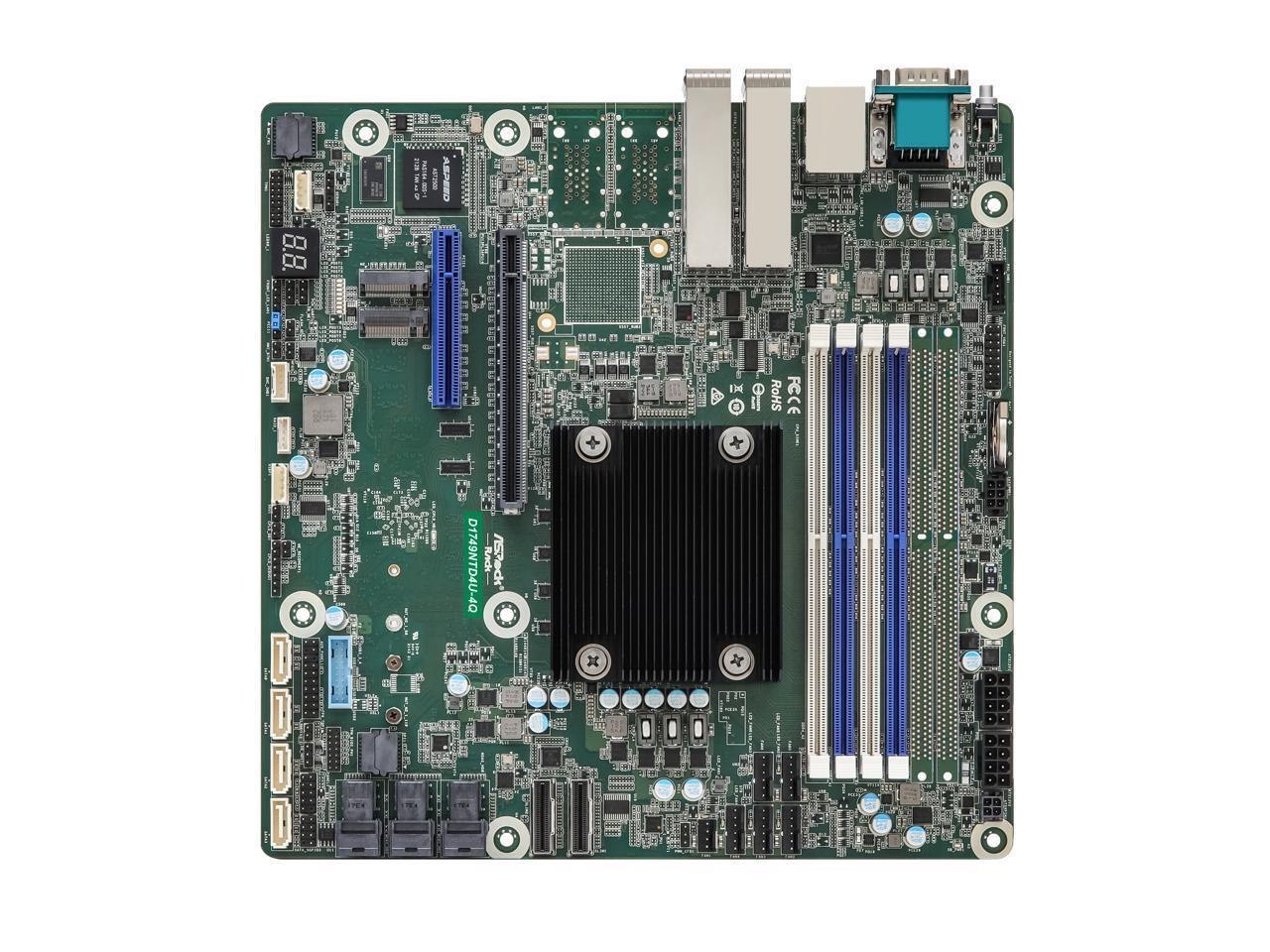 ASRock Rack D1749ntd4u-4Q Micro-ATX SoC Server Motherboard Intel® Xeon® D-1749NT Processor PCIe4.0 4 SFP28 (Up To 25GbE)
