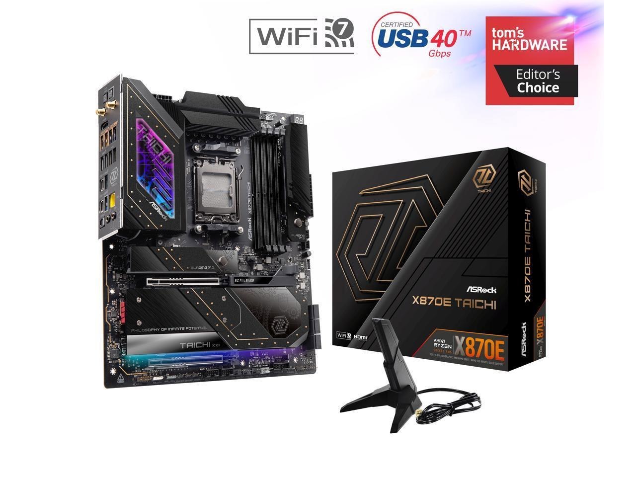ASRock X870e Taichi Am5 Amd X870e Sata 6Gb/s Extended Atx Motherboard