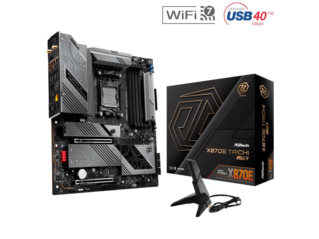 ASRock X870e Taichi Lite Am5 Amd X870e Sata 6Gb/s Extended Atx Motherboard