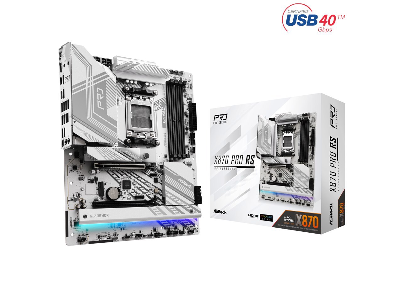 ASRock X870 Pro RS Am5 Amd X870 Sata 6Gb/s Atx Motherboard