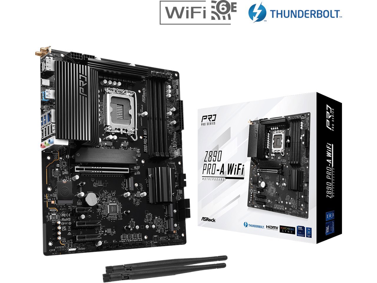 ASRock Z890 Pro-A WiFi Lga 1851 Intel Z890 Sata 6Gb/s Atx Motherboard