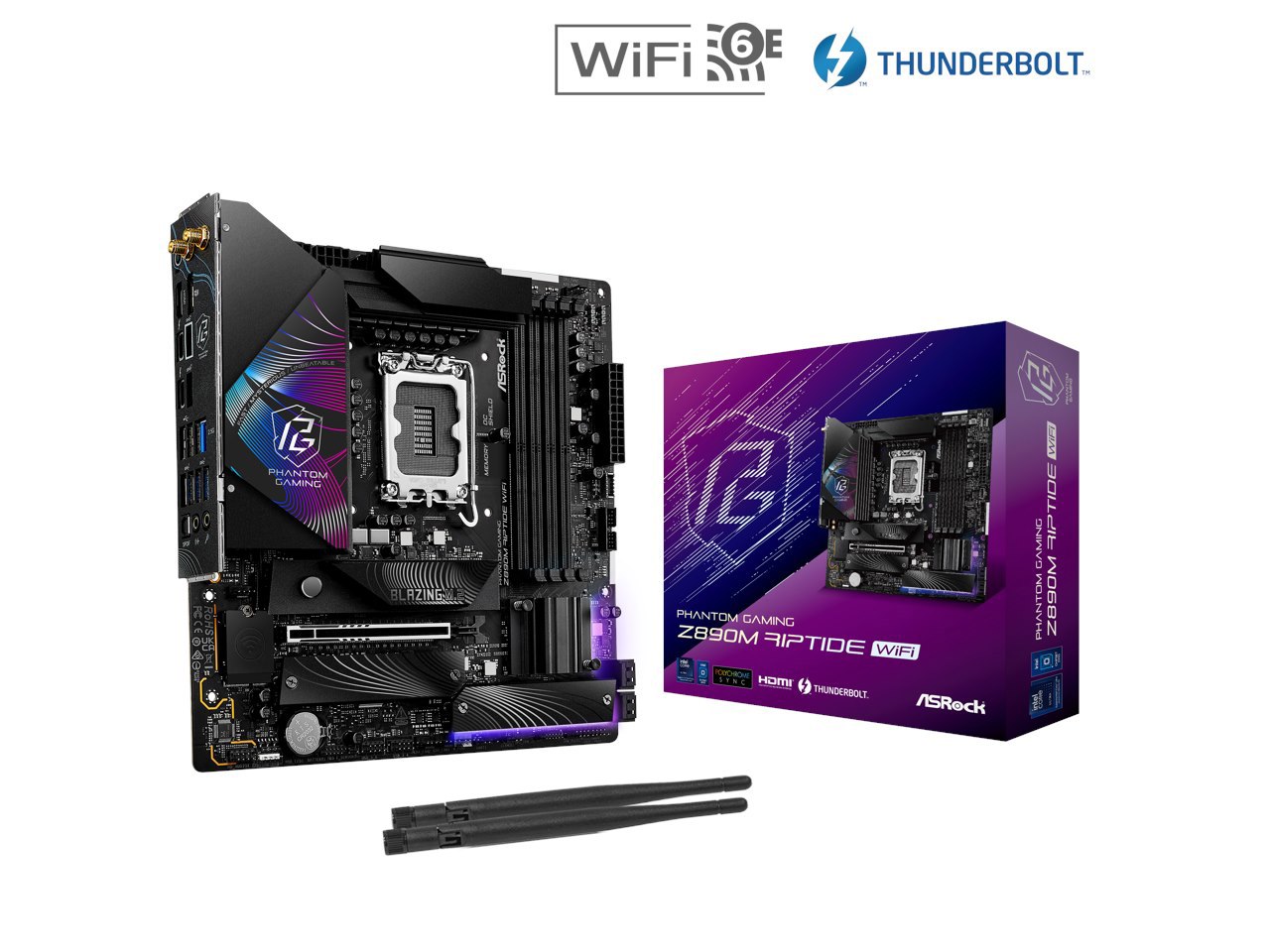 ASRock Z890M Riptide WiFi Lga 1851 Intel Z890 Sata 6Gb/s Micro Atx Motherboard