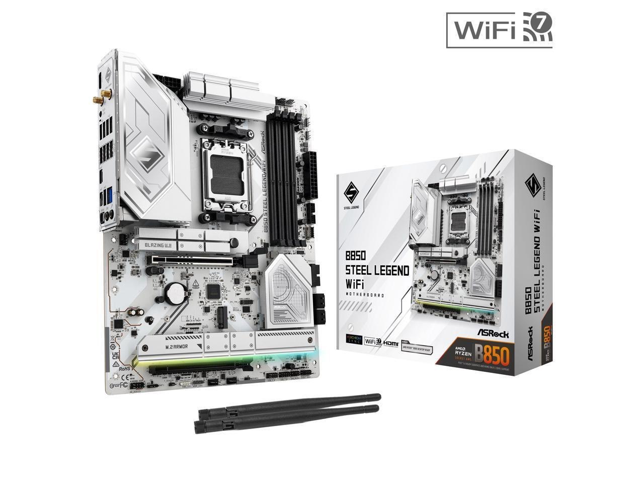 ASRock B850 Steel Legend Wifi Am5 Amd B850 Sata 6Gb/s Atx Motherboard