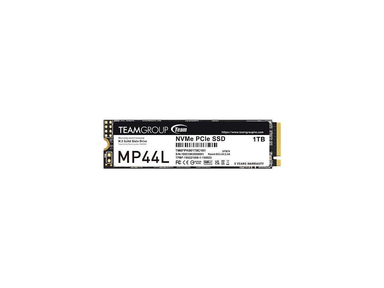 Team Group MP44L M.2 2280 1TB PCIe 4.0 X4 With NVMe 1.4 TLC Internal Solid State Drive (SSD) TM8FPK001T0C101