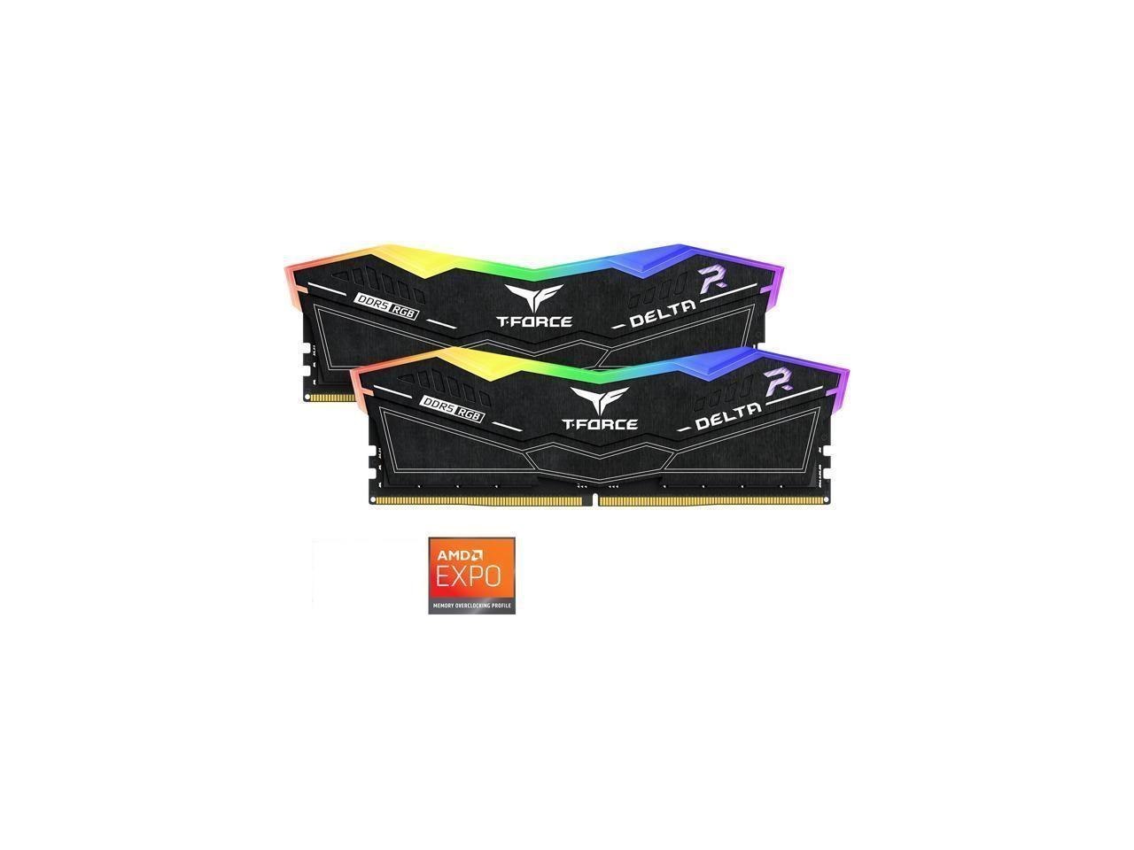 Team Group Delta RGB DDR5 32GB (2 X 16GB) 288-Pin PC Ram DDR5 8000 (PC5 64000) Desktop Memory Model FF3D532G8000HC38DDC01